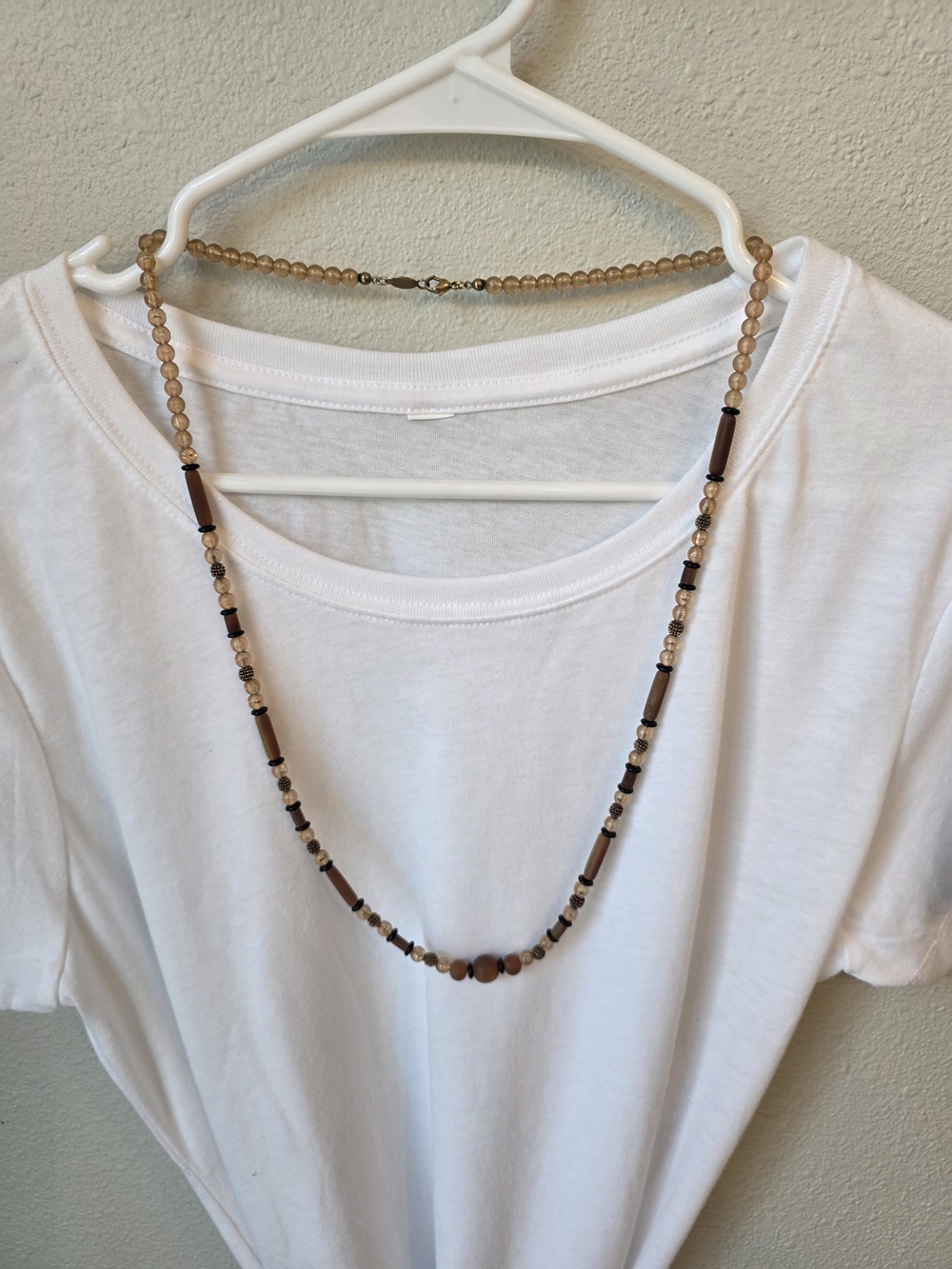 Beige and Brown Beaded Women's Necklace #29